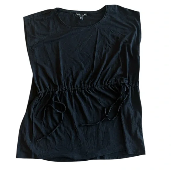 NEW Eileen Fisher Fine Jersey Jewel Neck Top in Black - Size XXS - Picture 3 of 5